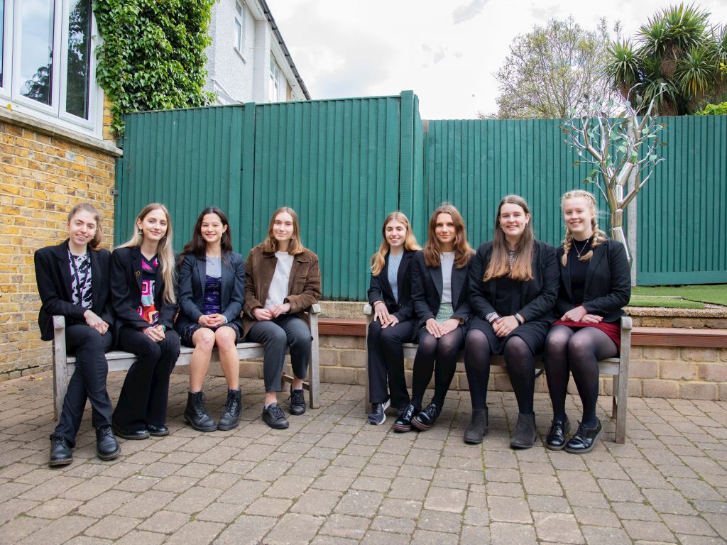 students sat on benches