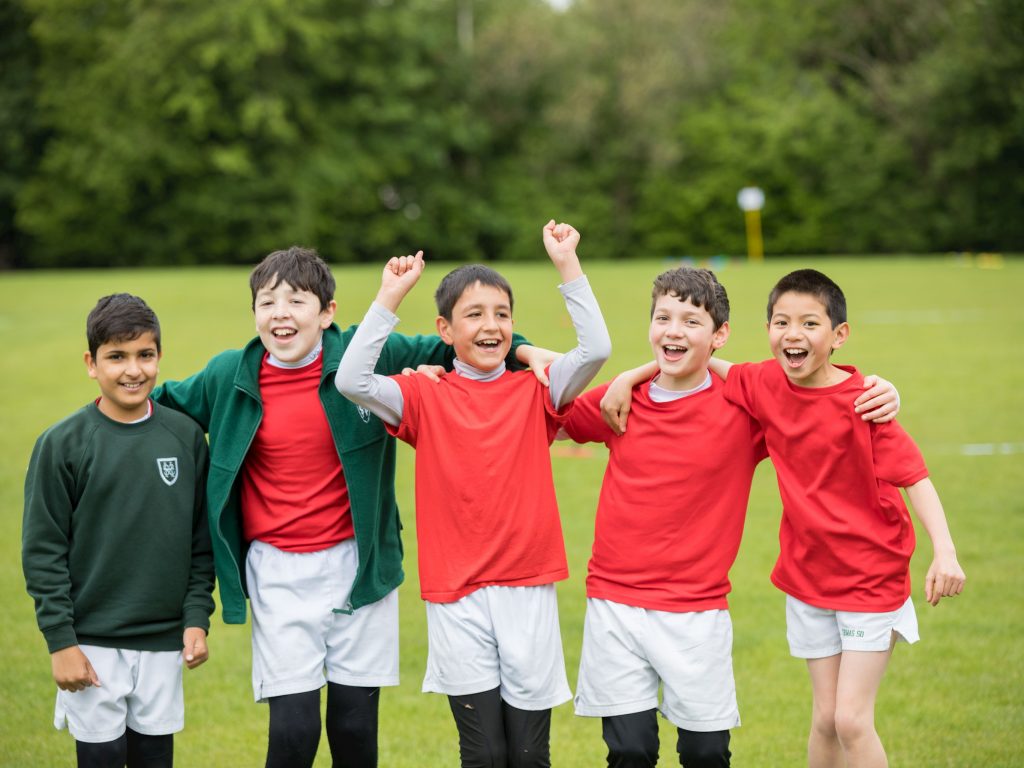 Boys cheering