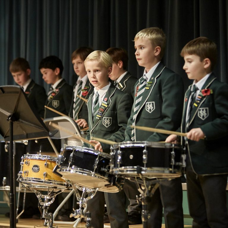 students in music class