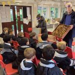 Beehives being shown to children