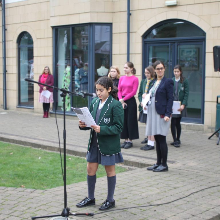 students outside