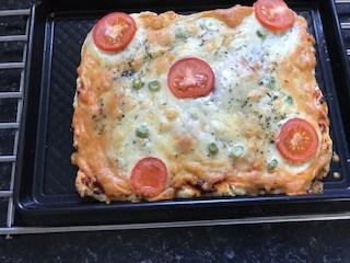 Home made Pizza on a tray