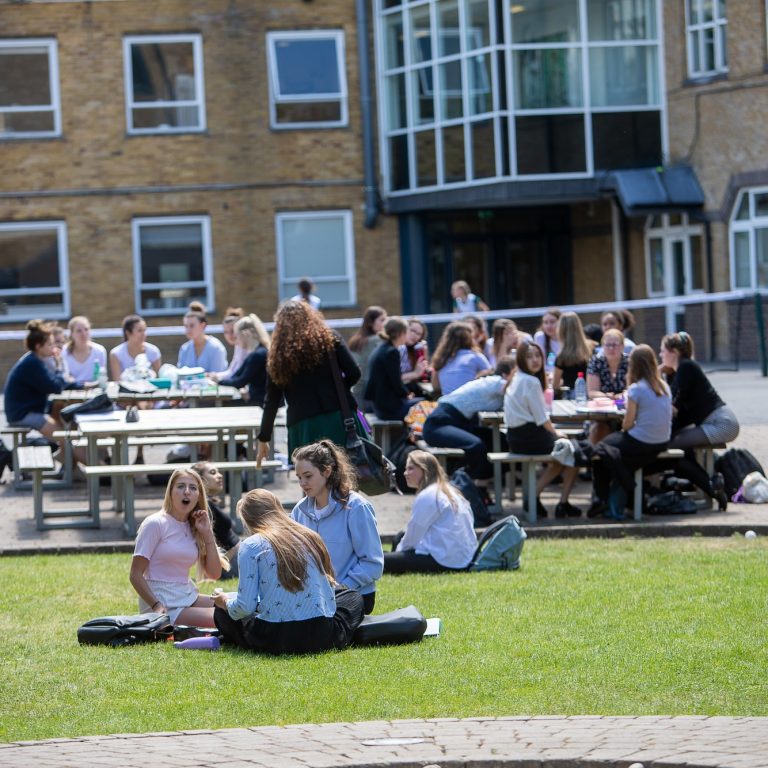 students outside