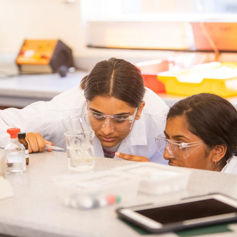 girls in a lab