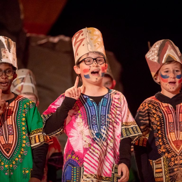 Students dressed up for a play