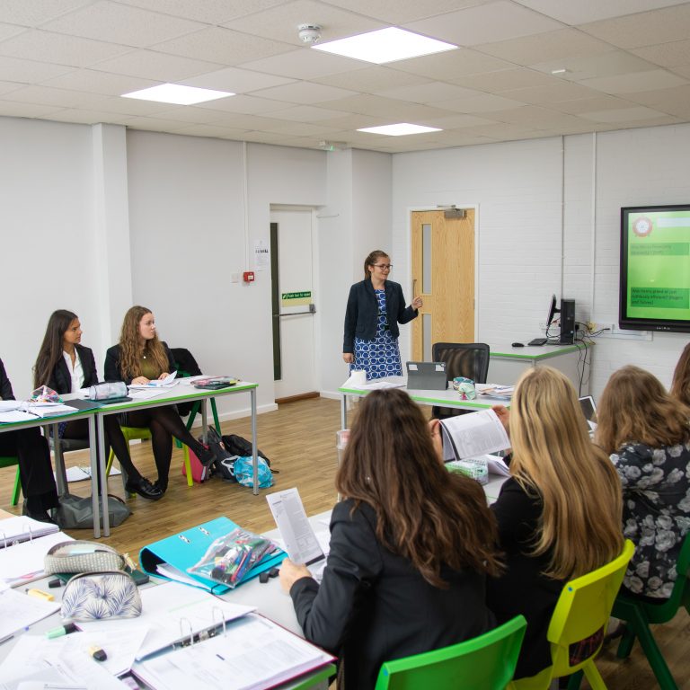 Busy classroom setting