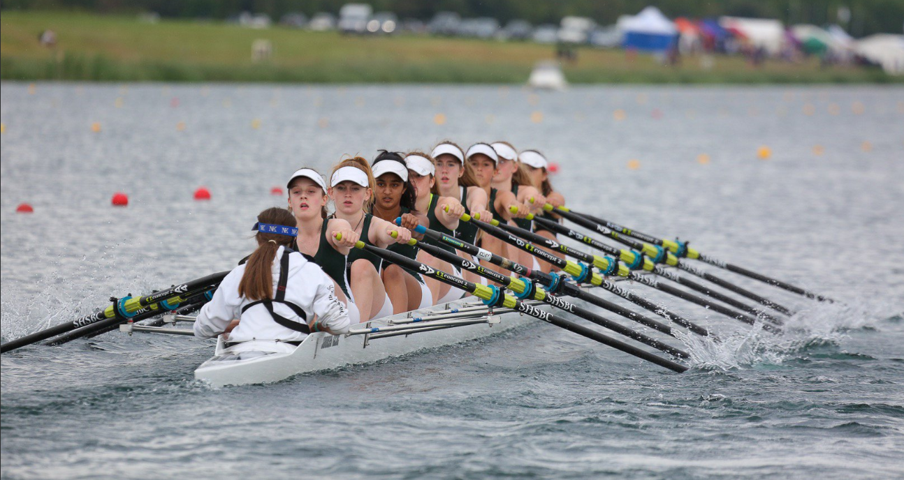 students in a rowing boat