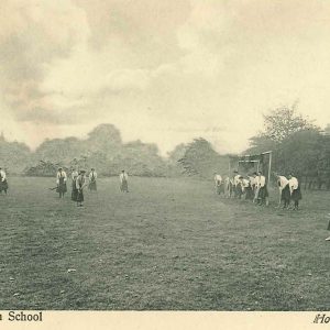 students playing hockey