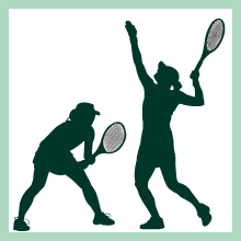 2 vector student images playing tennis