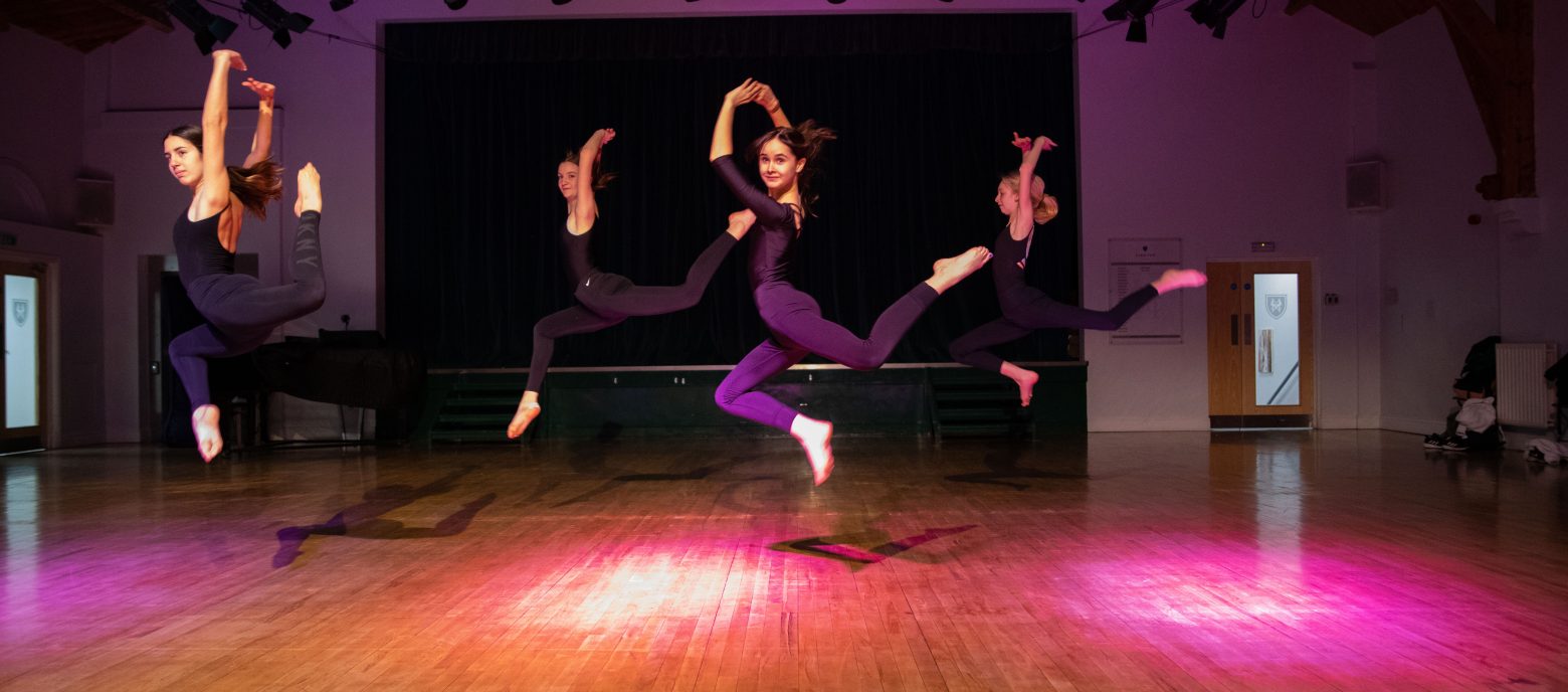 students in a dance production