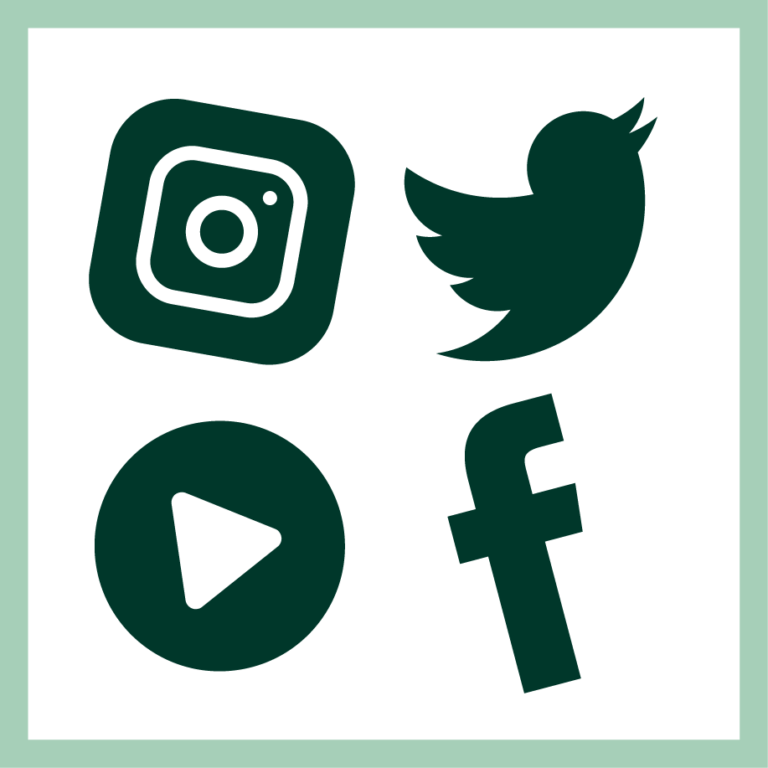 Instagram, Twitter, Youtube & Facebook logos