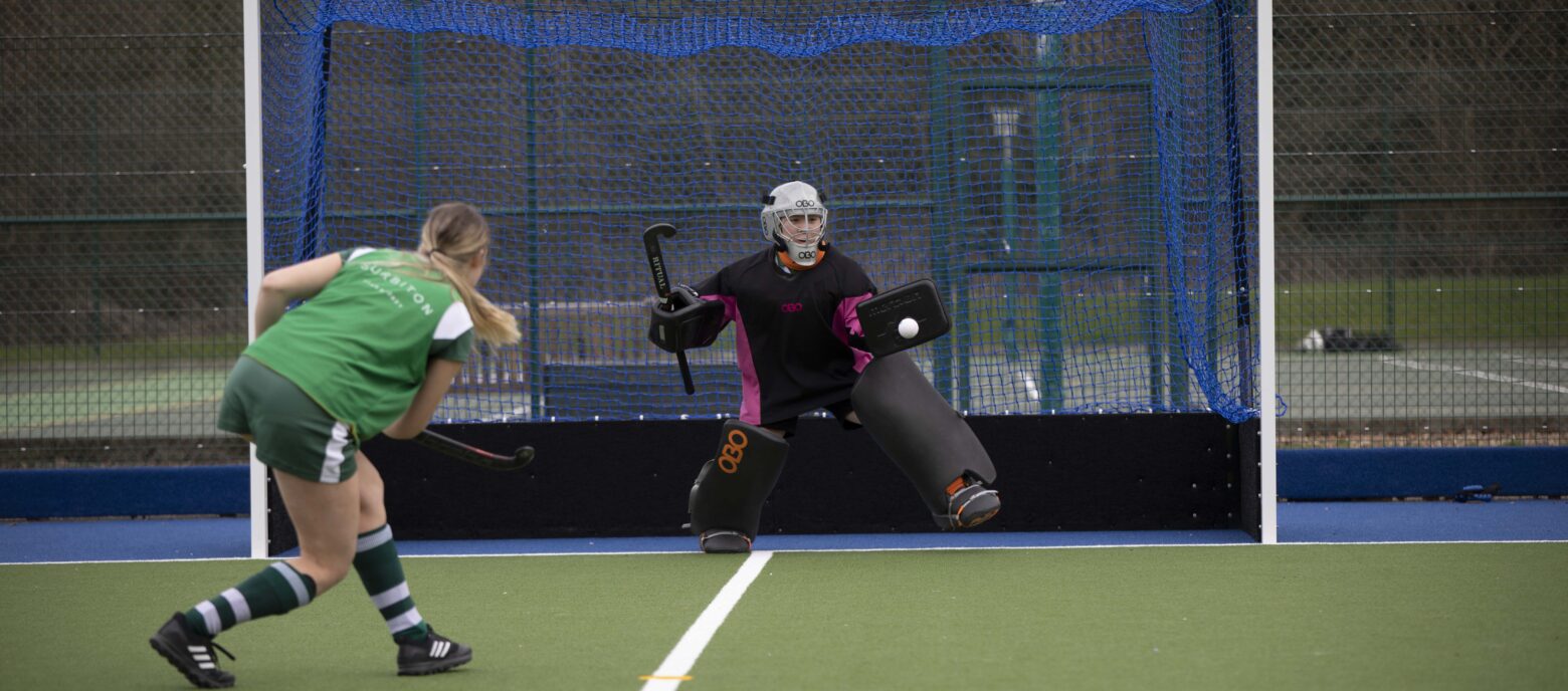 students playing hockey