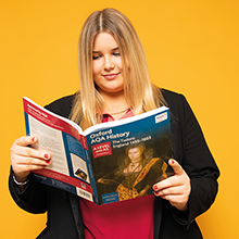 student reading a book