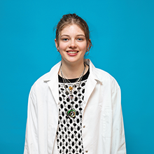 girl wearing a lab coat