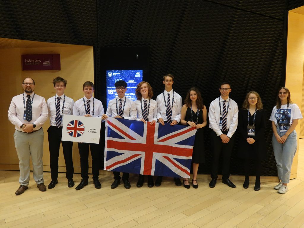 Group of winners with Union Jack