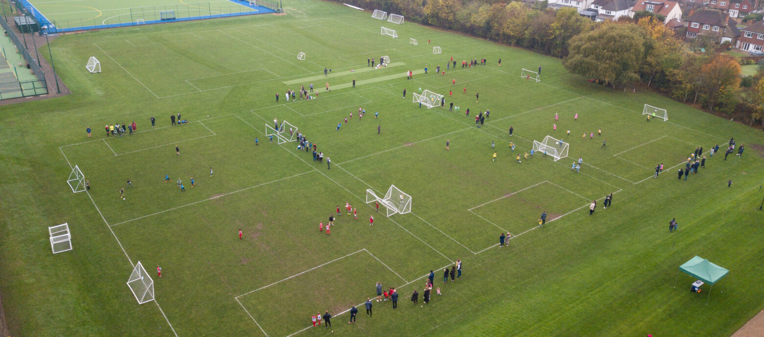 aerial of football pitch