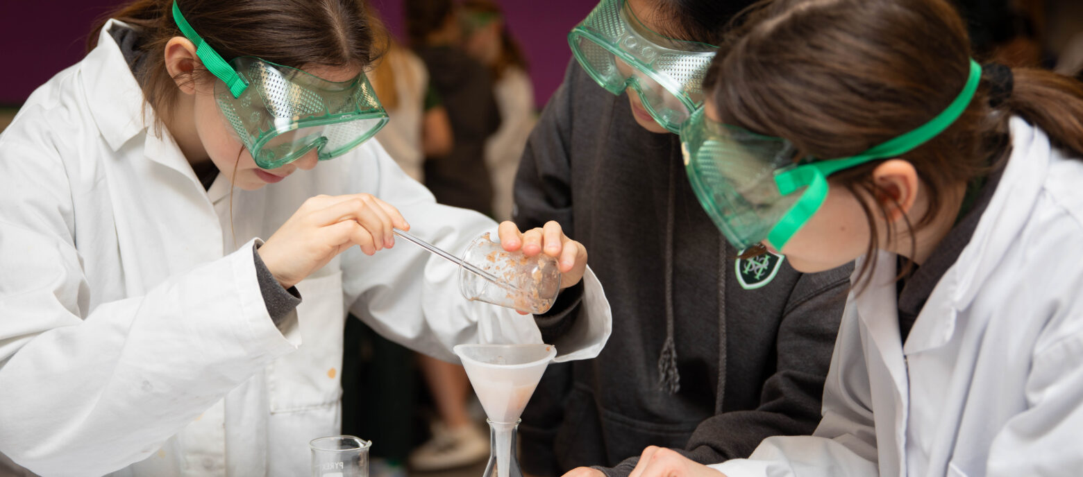 students in a science experiment