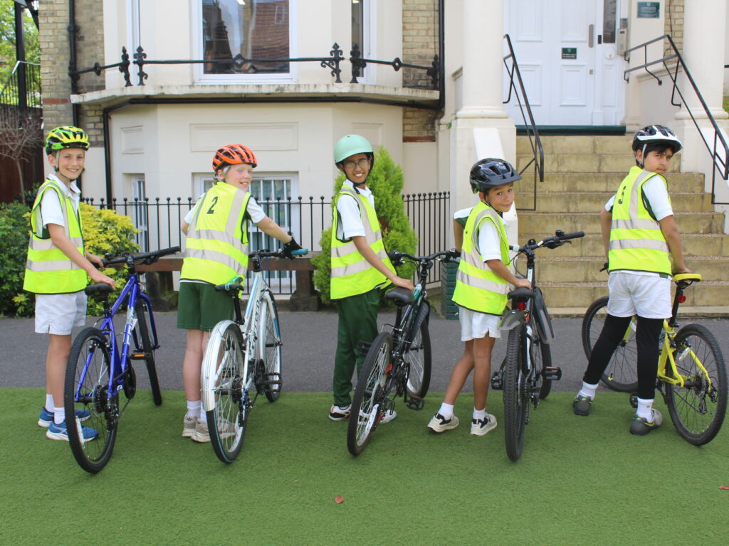students cycling